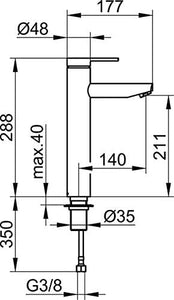 KEUCO PLAN BLUE Single Lever Basin Mixer 210